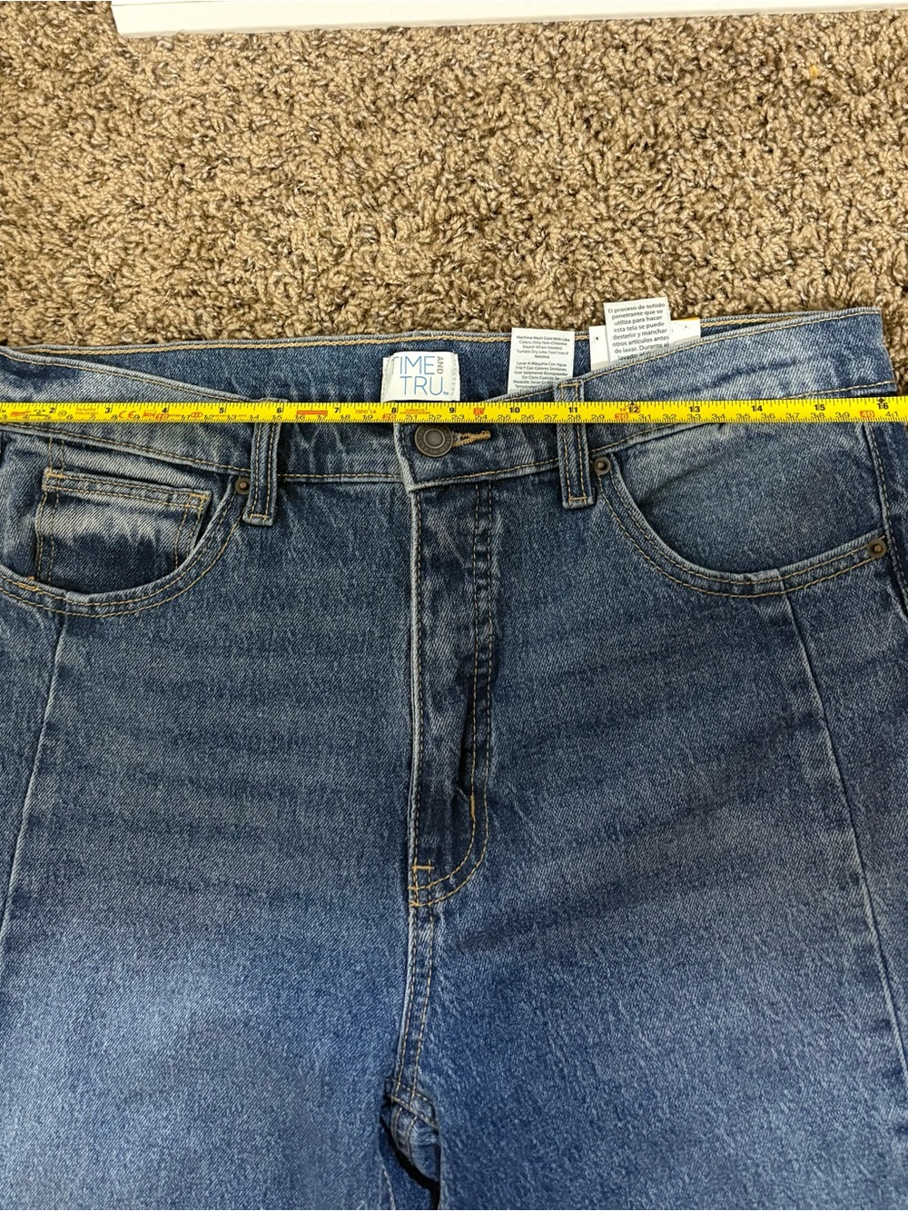 Time and Tru Women's Boyfriend Jeans - Dark Blue Wash - Picture 5 of 7